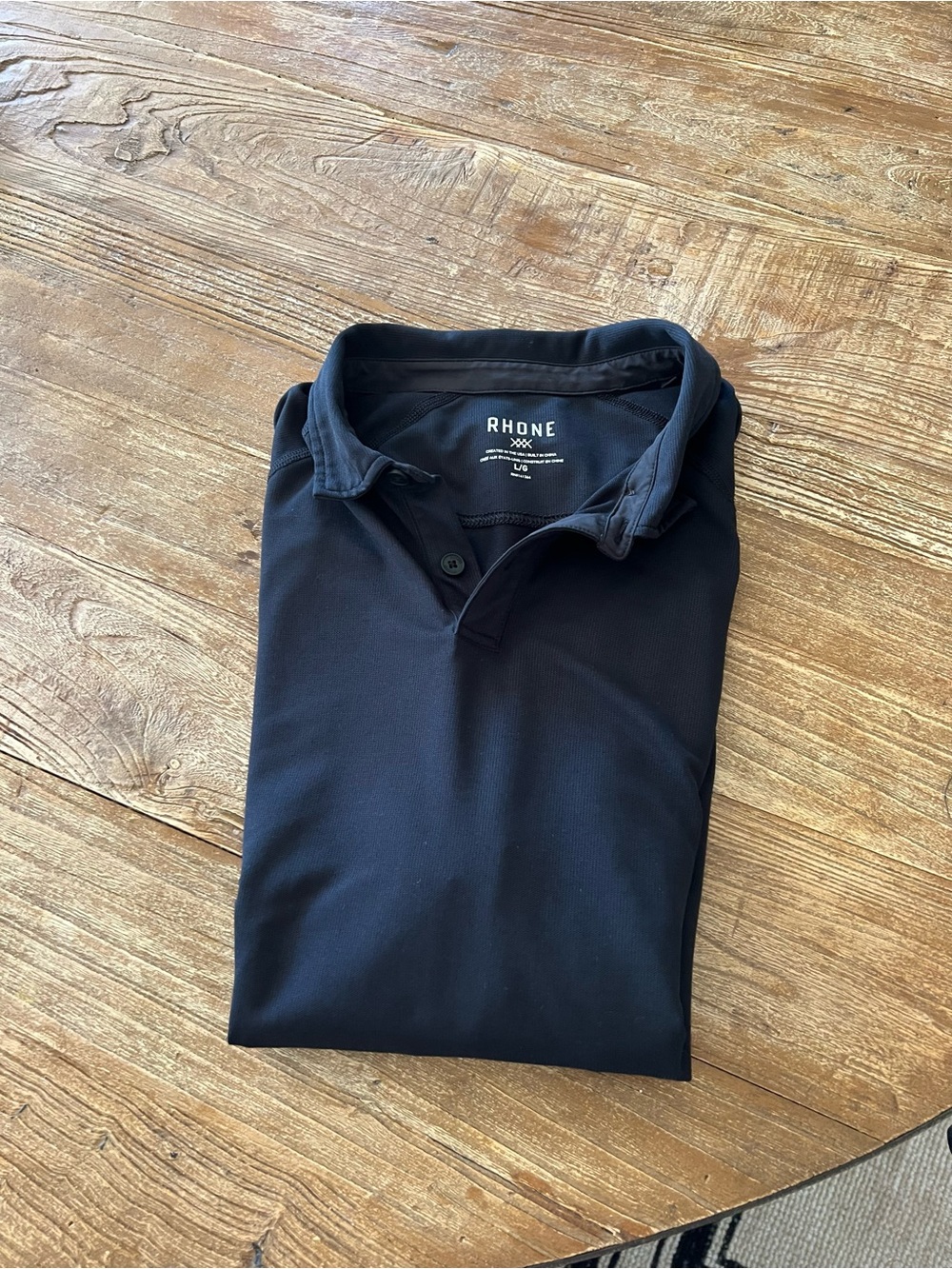 RHONE Men's Black Performance Polo - Classic Solid